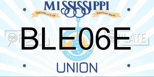 BLE06E Mississippi License Plate