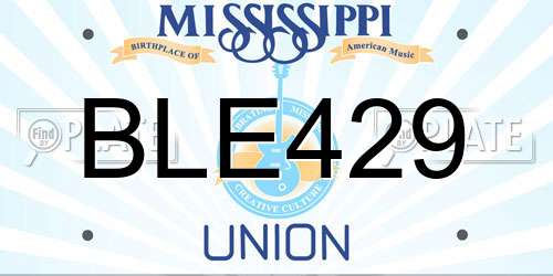 BLE429 Mississippi License Plate