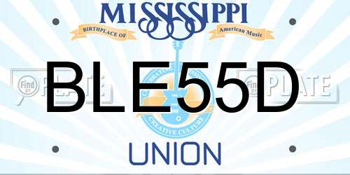 BLE55D Mississippi License Plate