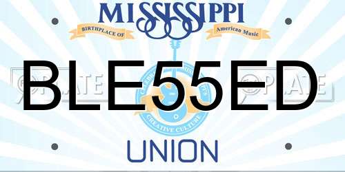 BLE55ED Mississippi License Plate