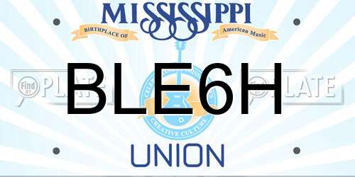 BLE6H Mississippi License Plate