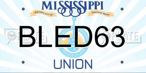 BLED63 Mississippi License Plate