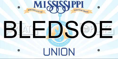 BLEDSOE Mississippi License Plate