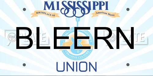 BLEERN Mississippi License Plate