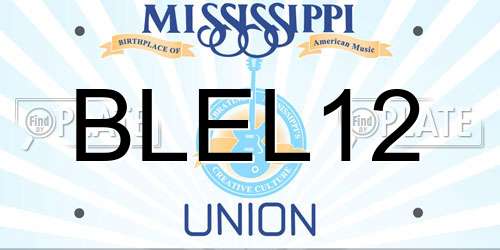 BLEL12 Mississippi License Plate