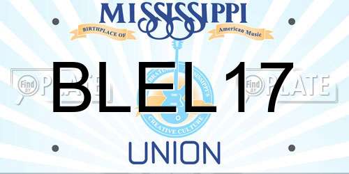 BLEL17 Mississippi License Plate