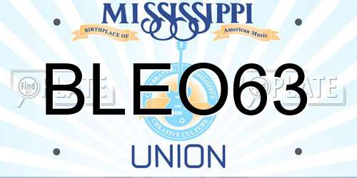 BLEO63 Mississippi License Plate