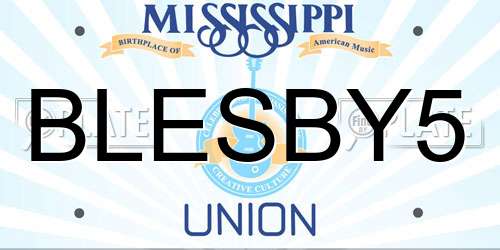 BLESBY5 Mississippi License Plate
