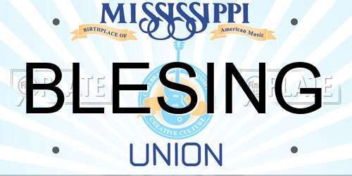 BLESING Mississippi License Plate