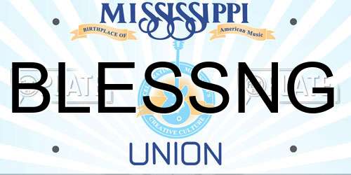 BLESSNG Mississippi License Plate