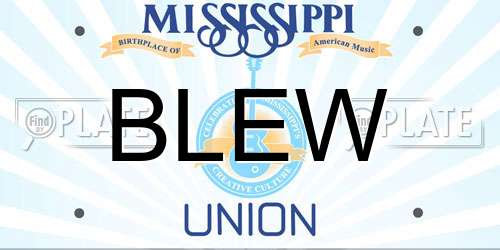 BLEW Mississippi License Plate