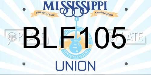 BLF105 Mississippi License Plate