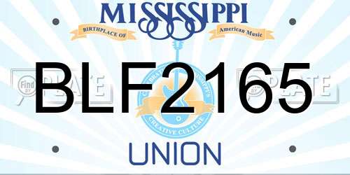 BLF2165 Mississippi License Plate