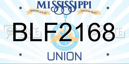 BLF2168 Mississippi License Plate