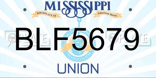 BLF5679 Mississippi License Plate
