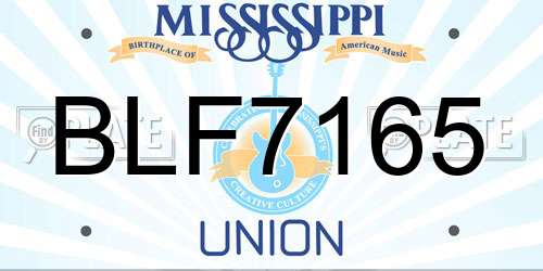 BLF7165 Mississippi License Plate