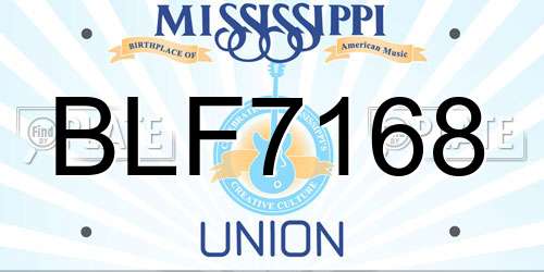BLF7168 Mississippi License Plate