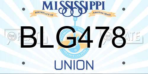 BLG478 Mississippi License Plate