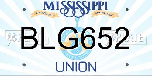 BLG652 Mississippi License Plate