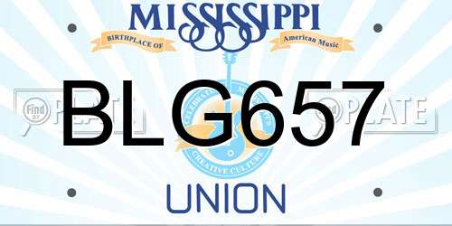 BLG657 Mississippi License Plate