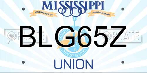 BLG65Z Mississippi License Plate