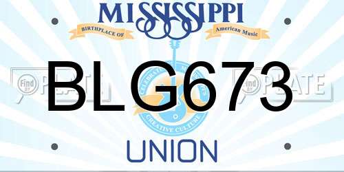 BLG673 Mississippi License Plate