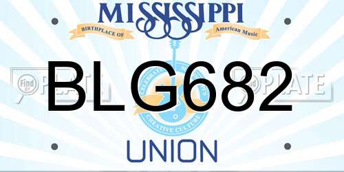 BLG682 Mississippi License Plate