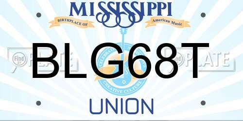 BLG68T Mississippi License Plate