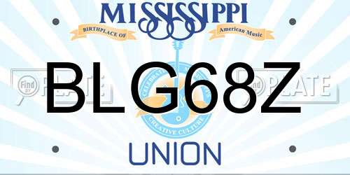 BLG68Z Mississippi License Plate