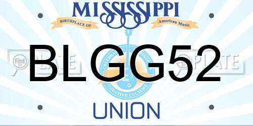 BLGG52 Mississippi License Plate