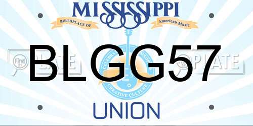 BLGG57 Mississippi License Plate