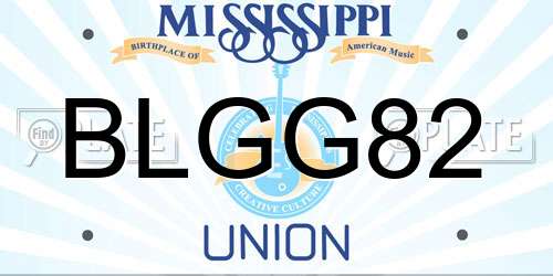 BLGG82 Mississippi License Plate