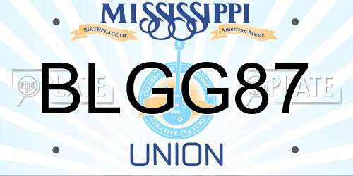 BLGG87 Mississippi License Plate