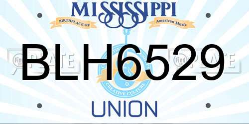 BLH6529 Mississippi License Plate