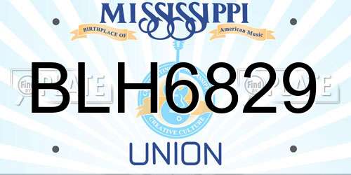 BLH6829 Mississippi License Plate