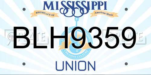 BLH9359 Mississippi License Plate