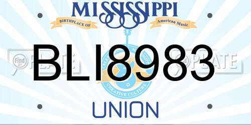 BLI8983 Mississippi License Plate