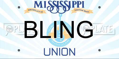 BLING Mississippi License Plate