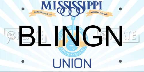 BLINGN Mississippi License Plate