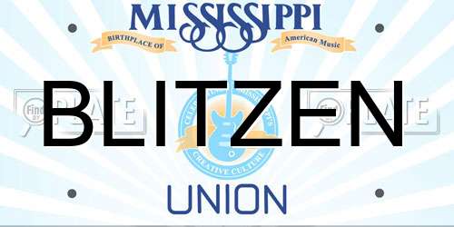 BLITZEN Mississippi License Plate