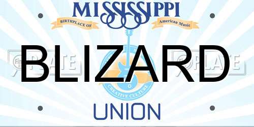 BLIZARD Mississippi License Plate
