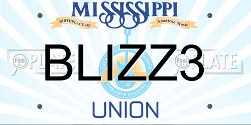 BLIZZ3 Mississippi License Plate