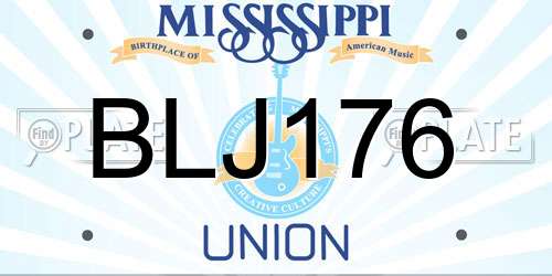 BLJ176 Mississippi License Plate