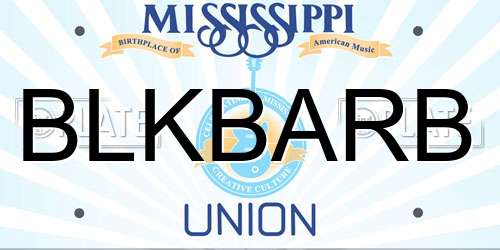 BLKBARB Mississippi License Plate