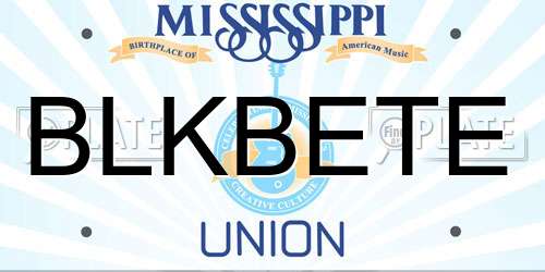 BLKBETE Mississippi License Plate