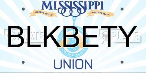 BLKBETY Mississippi License Plate