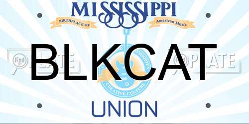 BLKCAT Mississippi License Plate