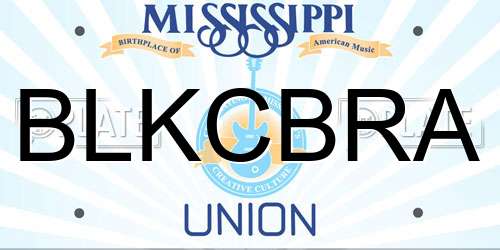 BLKCBRA Mississippi License Plate