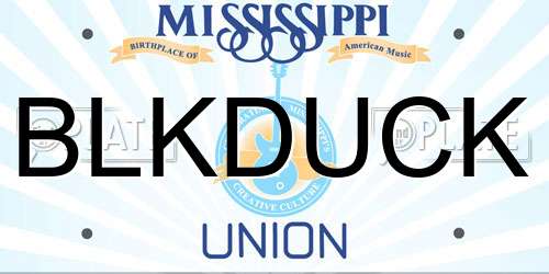 BLKDUCK Mississippi License Plate