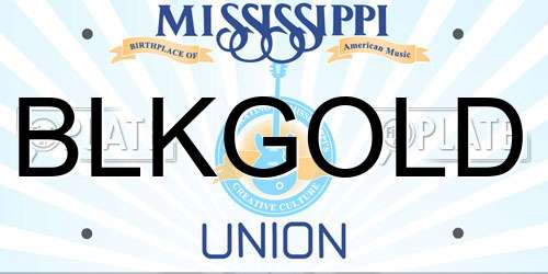 BLKGOLD Mississippi License Plate